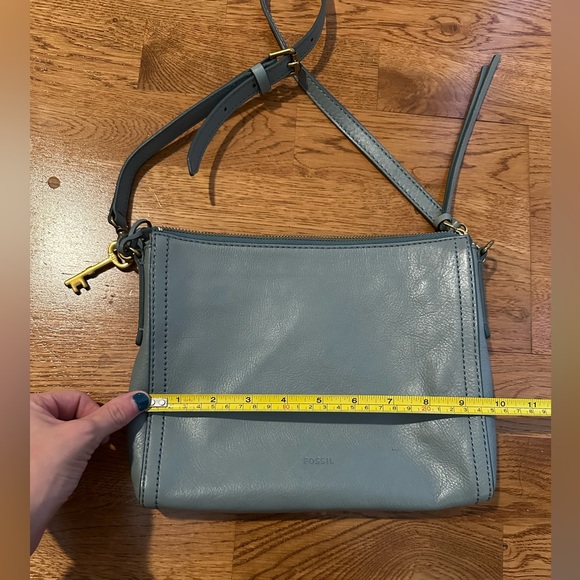 🎉HP!🎉 Fossil🔑 Light Blue Emma Leather Crossbody Bag - Picture 12 of 14